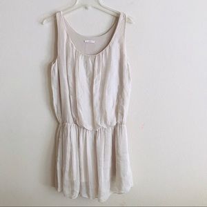 Morado  sleeveless blouson mini silk dress small